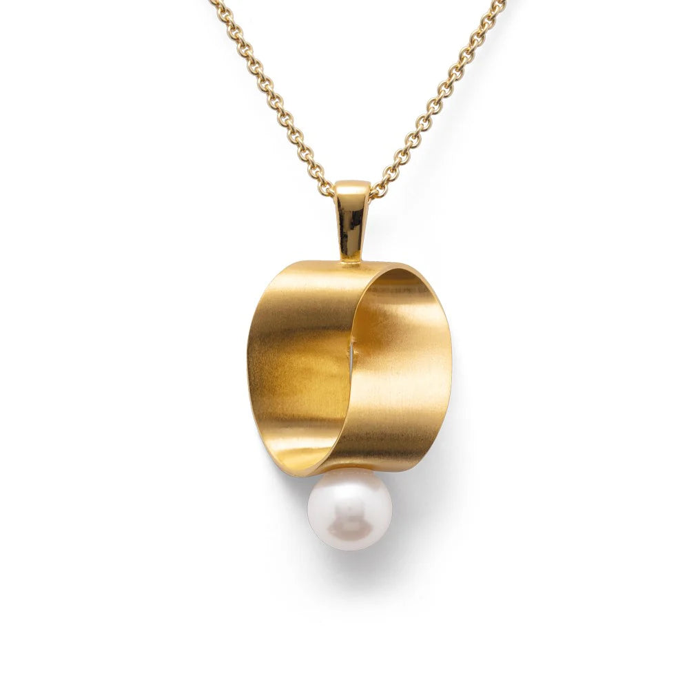 Sterling sølv Vedhæng, fg mat/blank, kulturperle 3,45ct