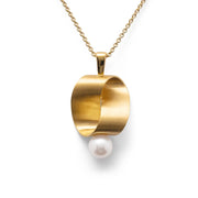 Sterling sølv Vedhæng, fg mat/blank, kulturperle 3,45ct