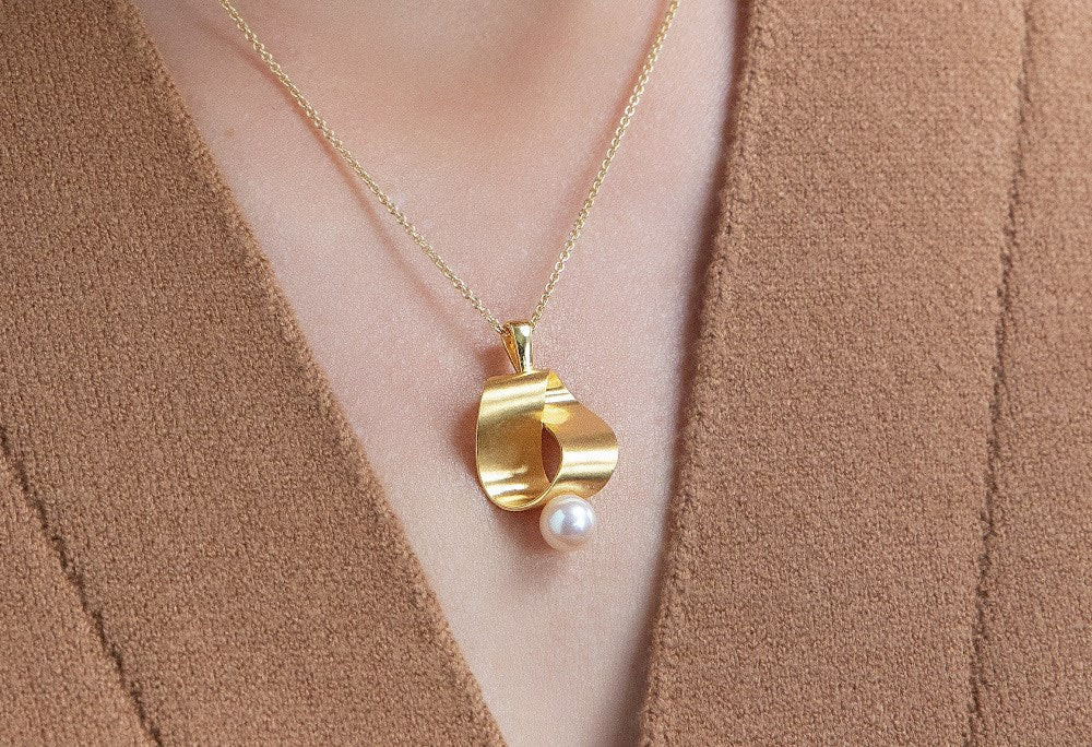 Sterling sølv Vedhæng, fg mat/blank, kulturperle 3,45ct