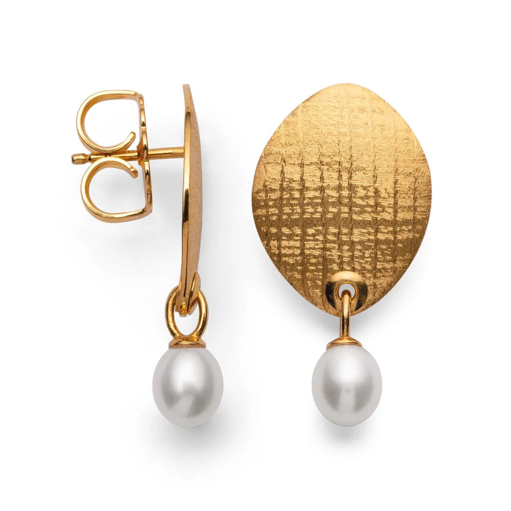 Sterling sølv Ørestikker, fg børstet/blank kulturp 3.18ct
