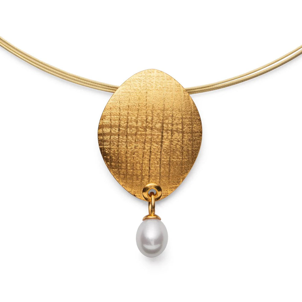 Sterling sølv Vedhæng fg børstet/blank, kulturperle 3,48ct