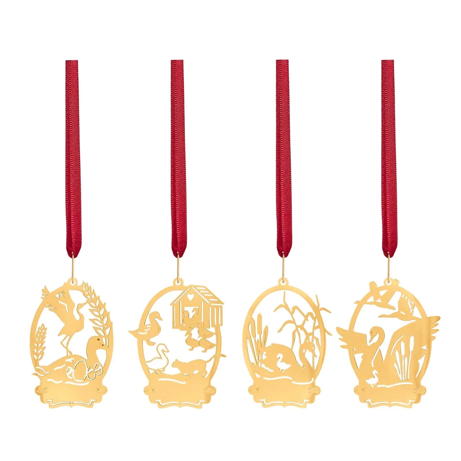 4 stk. ophæng - Den grimme ælling - 18k fg - Urma.dk