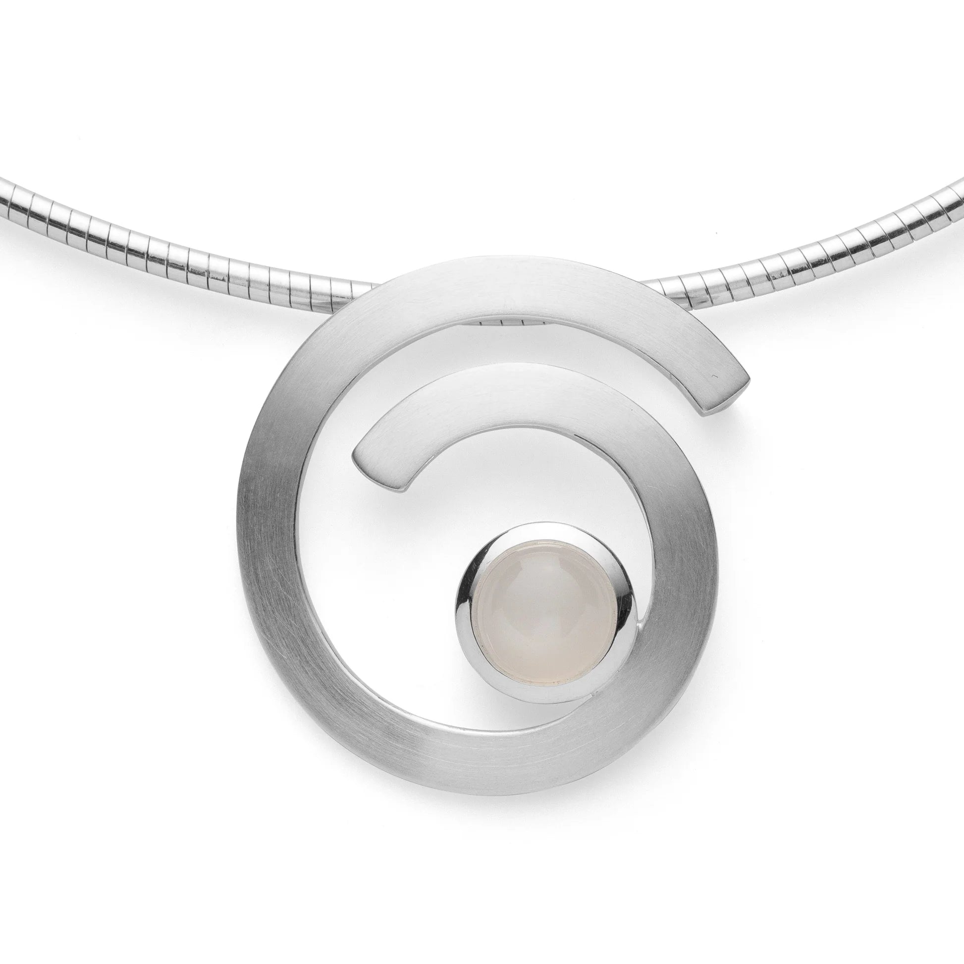 Sterling sølv Vedhæng mat/blank, månesten hvid 1,84ct