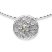 Sterling sølv Vedhæng, delvis fg, rho. satin 0,03ct W-SI