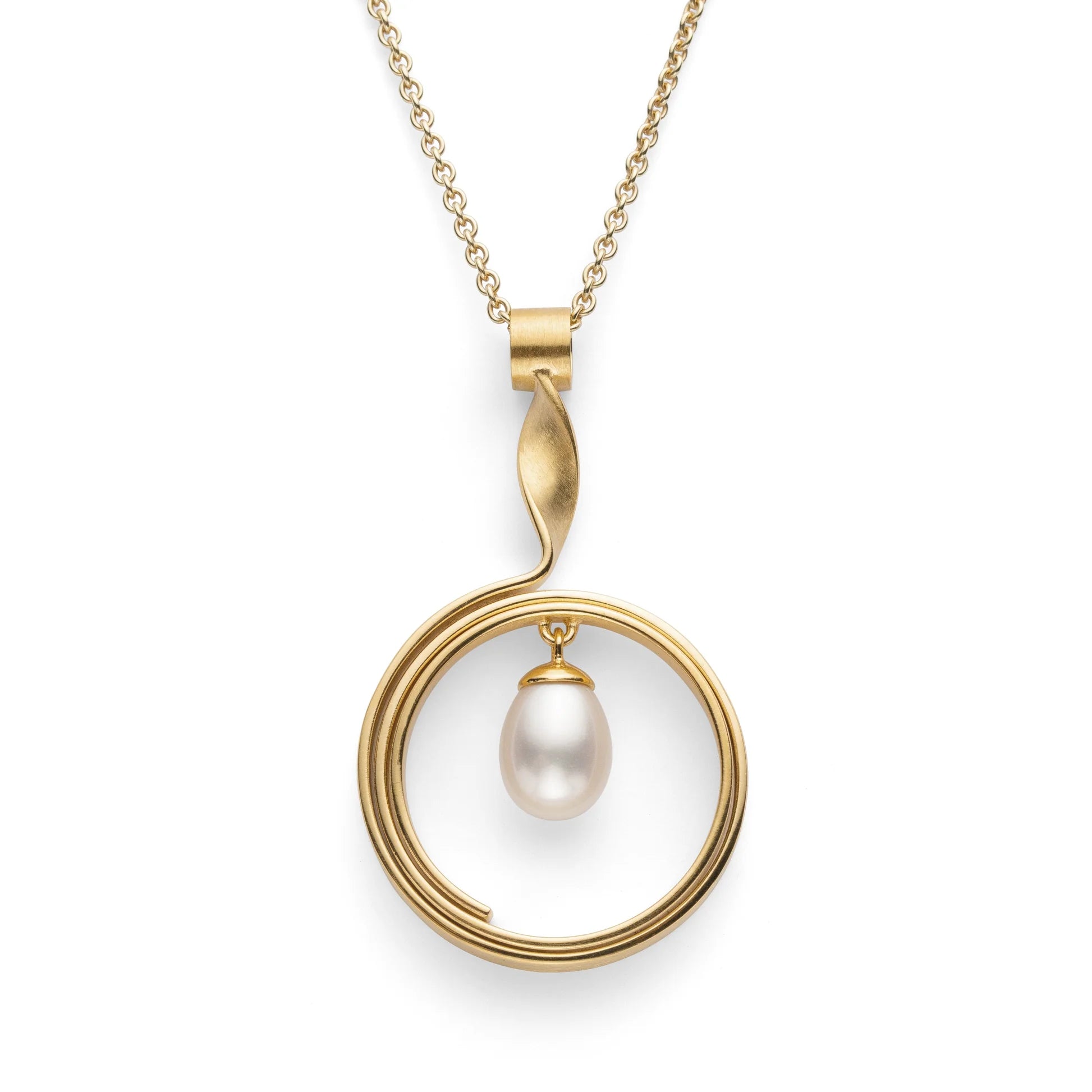 Sterling sølv Vedhæng, mat/blank fg, kulturperle 3.12ct