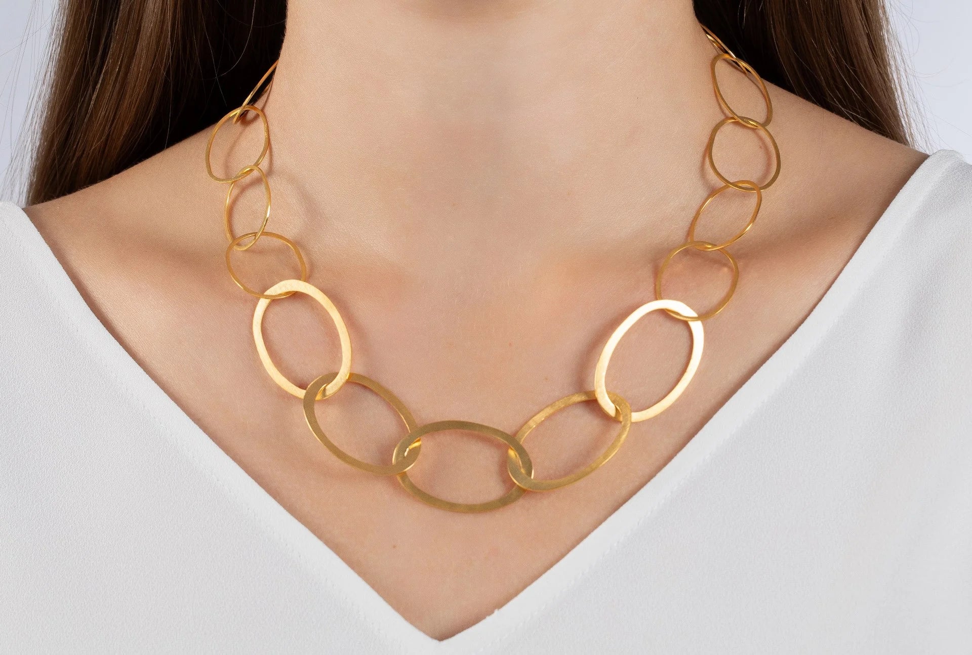 Sterling sølv collier, mat fg, 47cm + 3cm