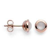 Sterling sølv Ørestikker, rosa fg blank, månesten 0,84ct