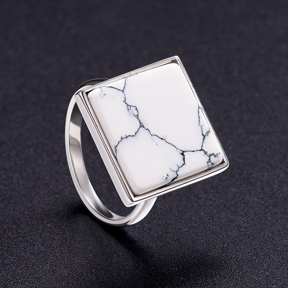 Sølv ring med marmor