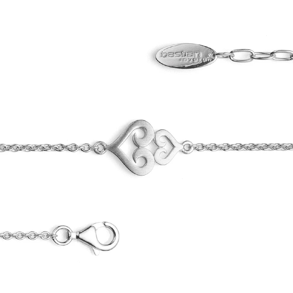 Sterling sølv armbånd, rho. mat/blank, 17cm + 2cm, 1,8mm