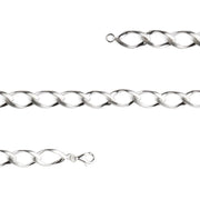 Sterling sølv armbånd, rho. mat/blank, 19 cm
