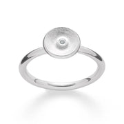 Sterling Ring Ringbørstet/blank, brillant 0,02ct W-SI