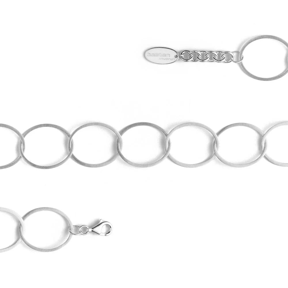 Sterling sølv armbånd mat, 17cm + 2cm