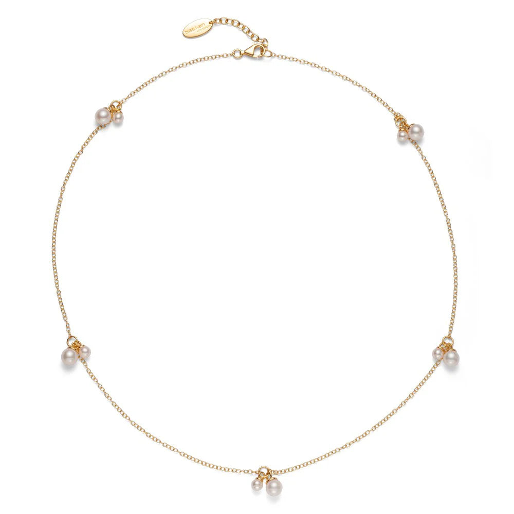 Sterling sølv collier, fg blank, perle 15,75ct, 1mm 57+3cm