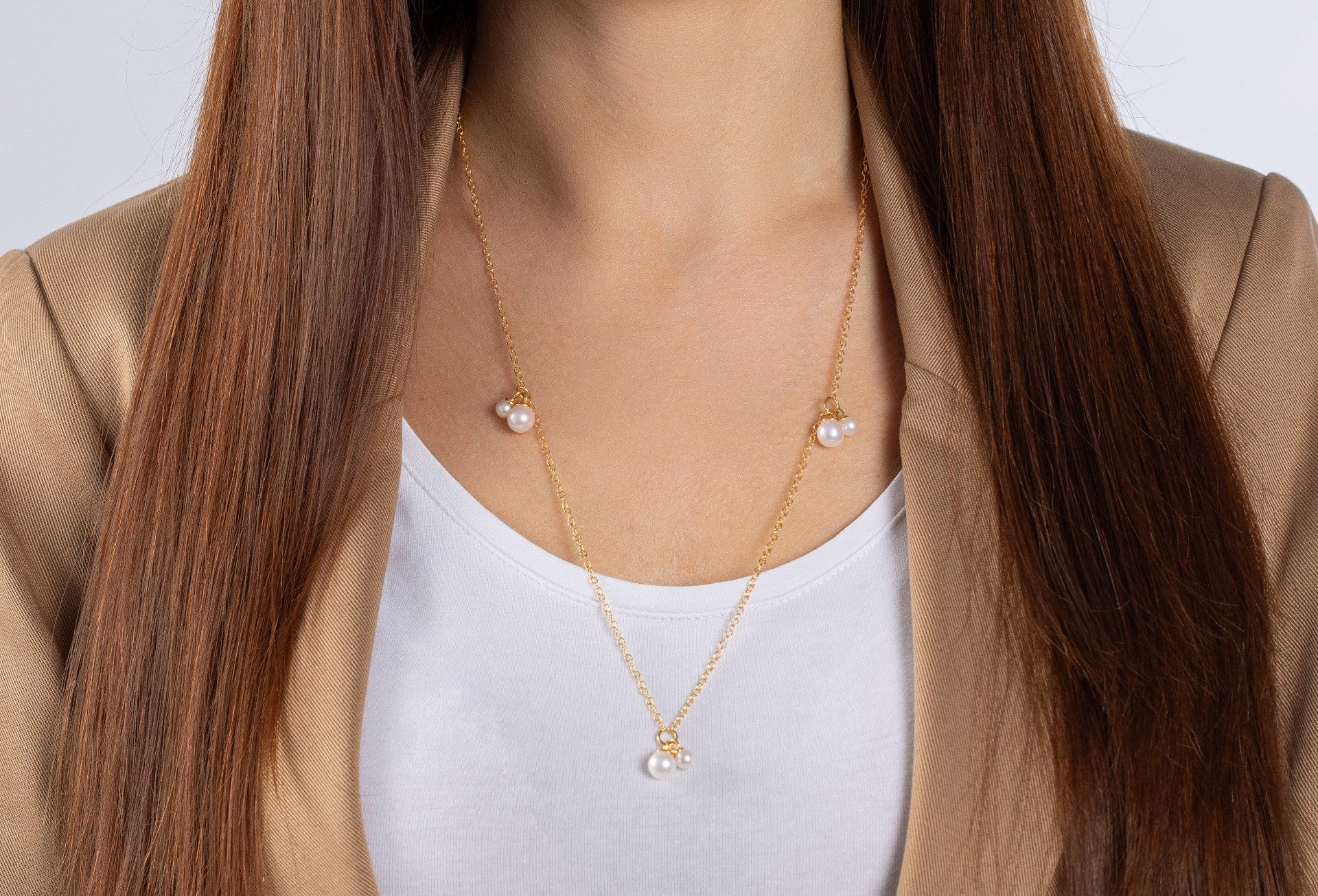 Sterling sølv collier, fg blank, perle 15,75ct, 1mm 57+3cm