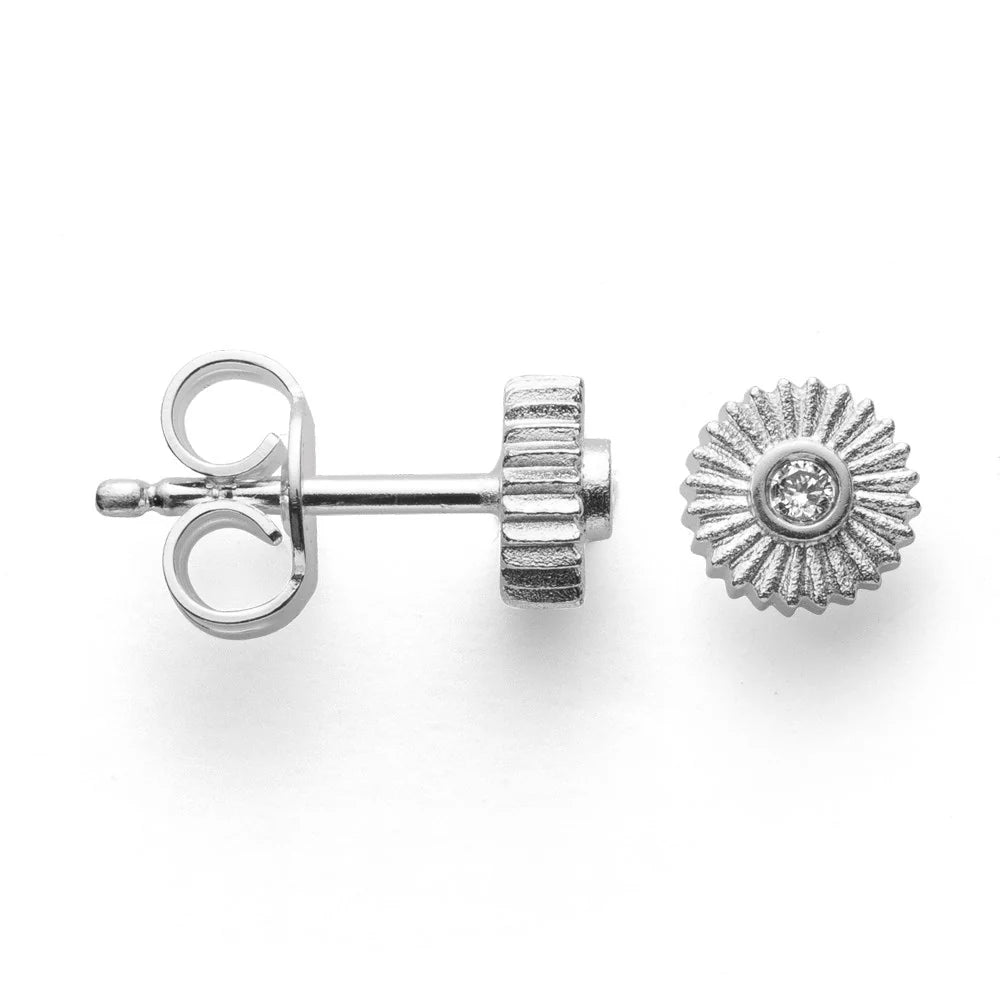 Sterling sølv Ørestikker mat br 0.02ct W-SI