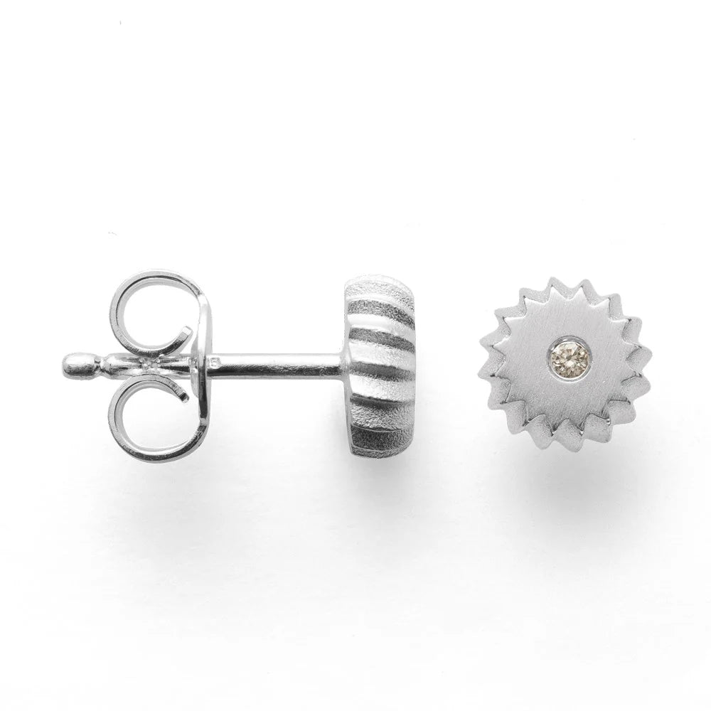 Sterling sølv Ørestikker mat br 0.02ct W-SI