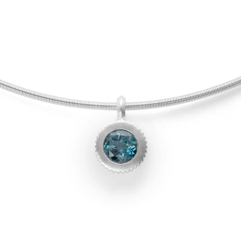 Sterling sølv Vedhæng mat, Topaz London Blue 1.00ct
