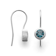 Sterling sølv ørehænger mat, Topaz London Blue 1.15ct