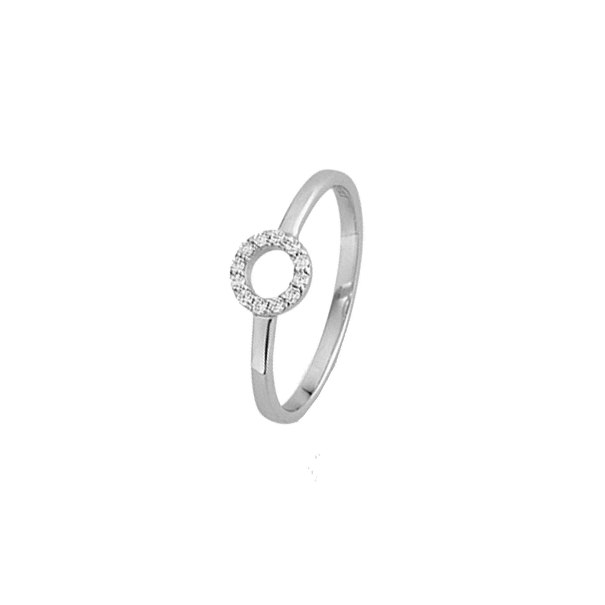 Sølv rhod ring cz-cirkel