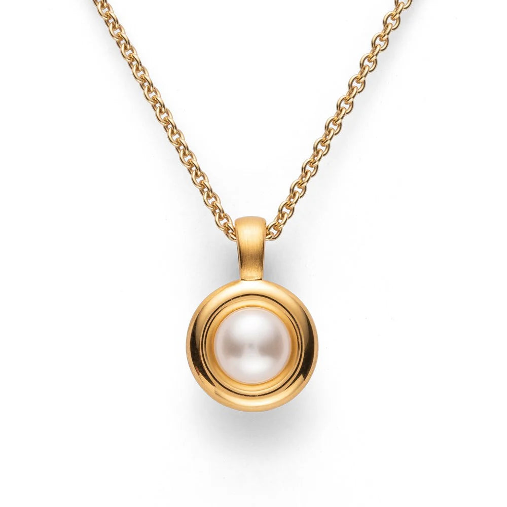 Sterling sølv Vedhæng, mat/blank fg, kulturperle 1.46ct