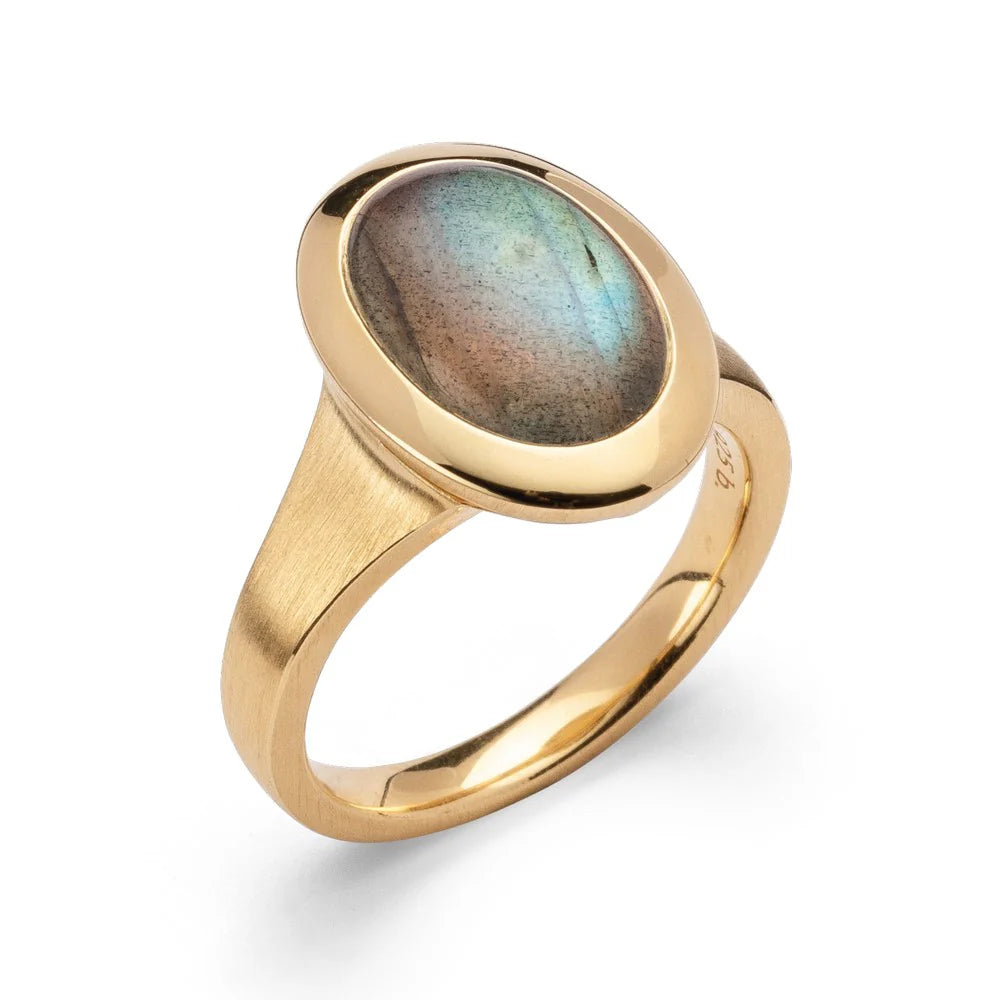 Sterling sølv ring, fg mat/blank, lab 3,65ct