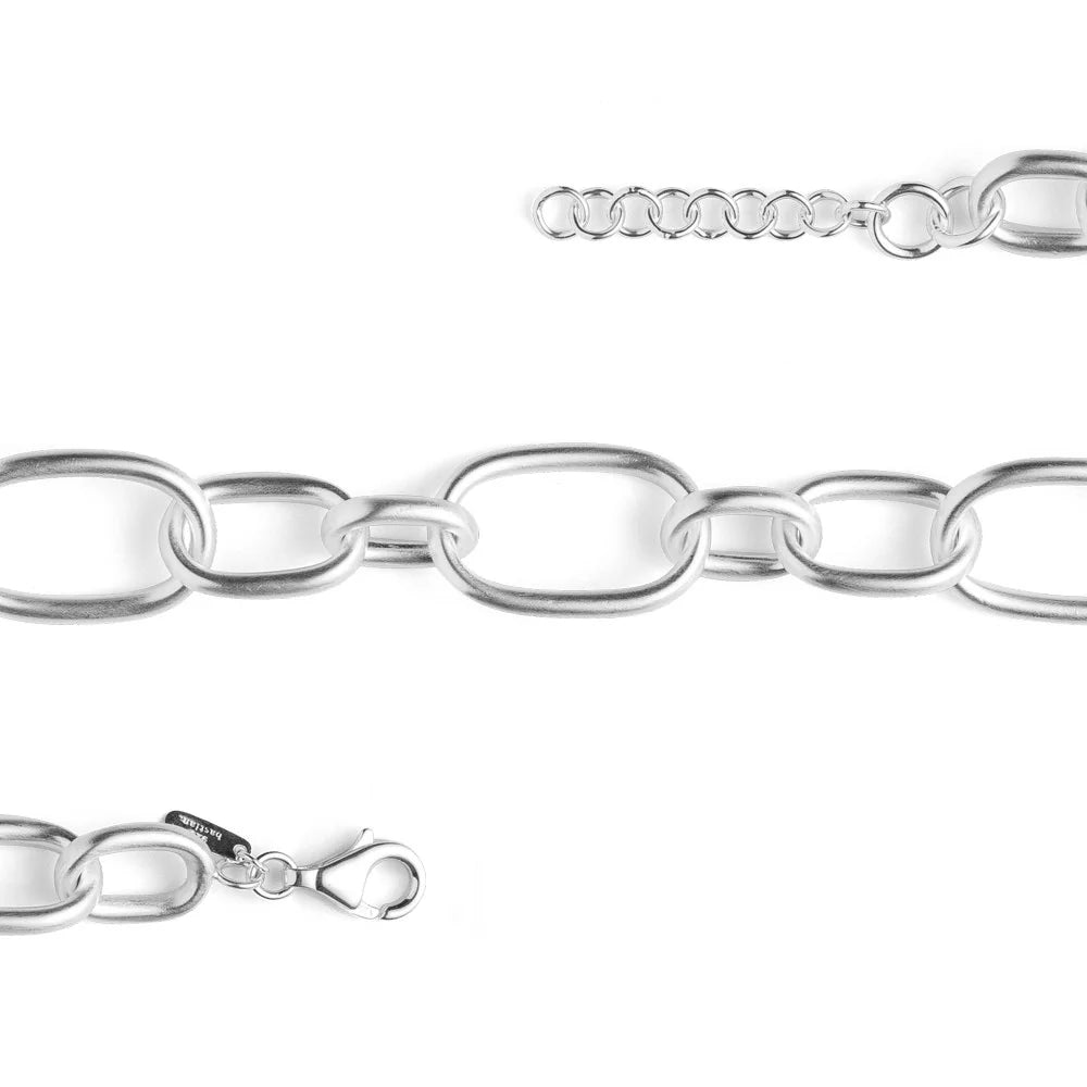 Sterling sølv armbånd mat, 19cm + 3cm