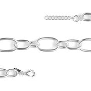 Sterling sølv armbånd mat, 19cm + 3cm
