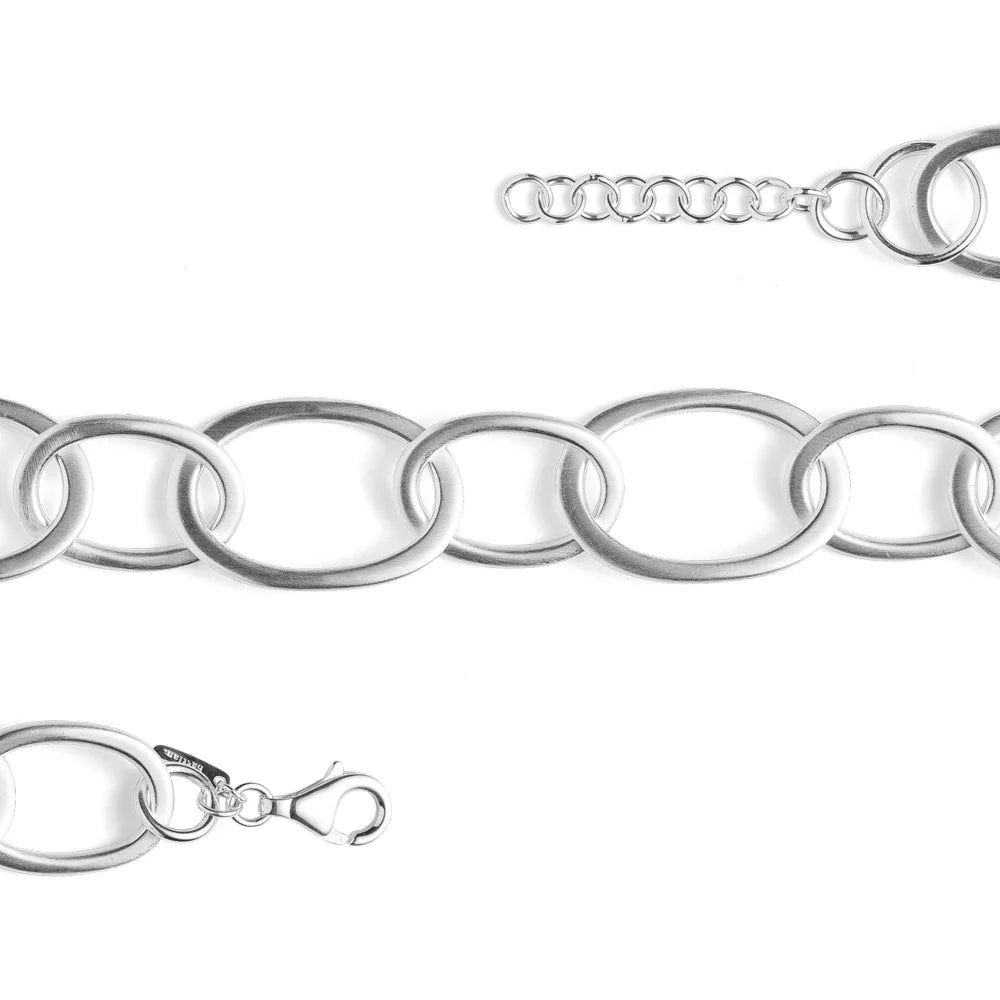 Sterling sølv armbånd mat, 17cm + 3cm