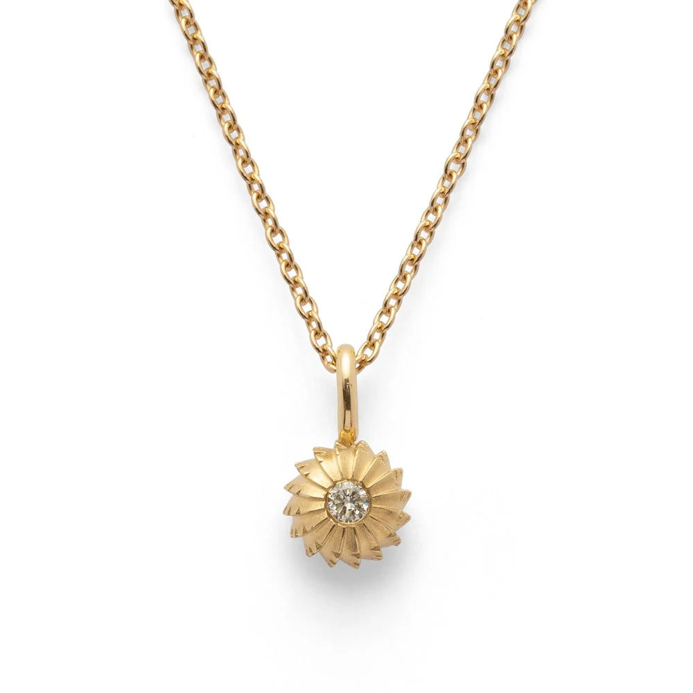 18 karat guld Vedhænger mat/blank, brillant 0,04ct W-SI