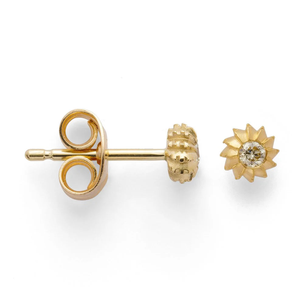 18 karat guld mat øreringe, br 0.06ct W-SI