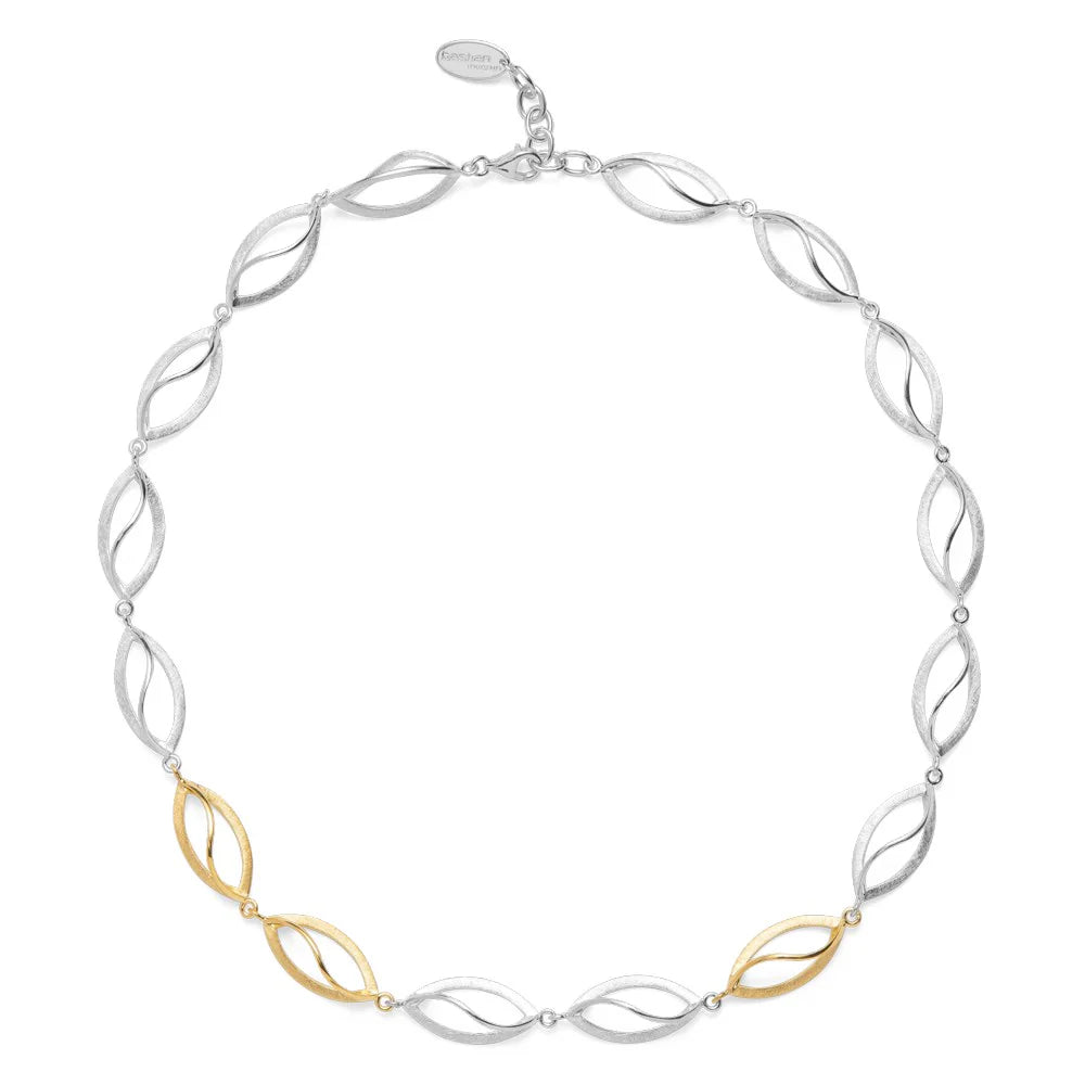 Sterling sølv collier, delvis fg børstet, 48cm + 3cm
