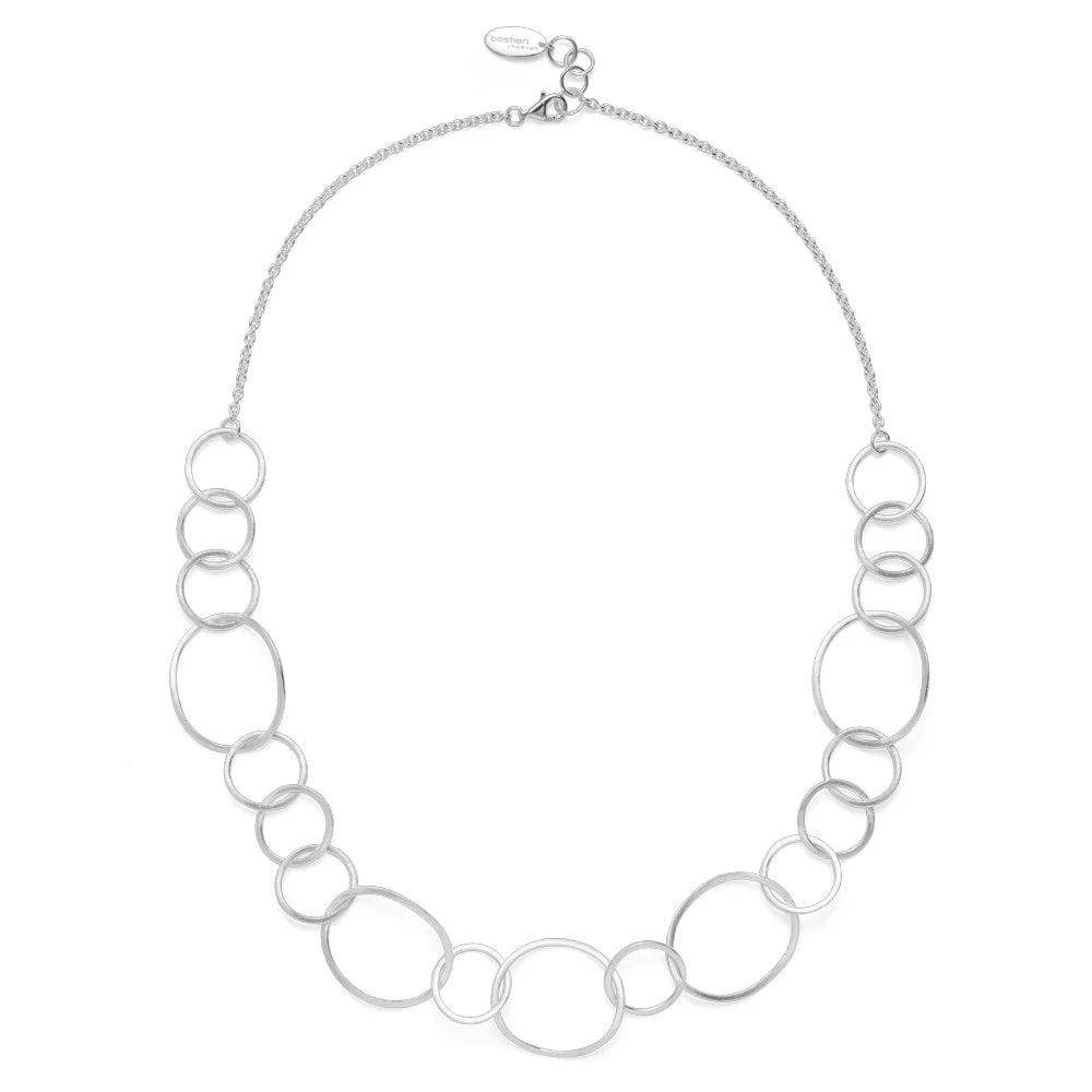 Sterling sølv collier mat/blank, rund ankerk. 2mm