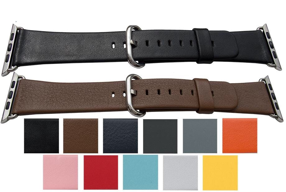 Sort læderrem til iWatch - 42 mm