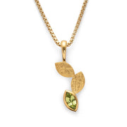 Sterling sølv Vedhæng, fg børstet/blank, peridot 0,58