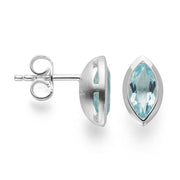 Sterling sølv Ørestikker polerede, Topaz Himmelblå 1.26ct