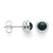 Sterling sølv Ørestikker blanke, topas London Blue 1.45ct