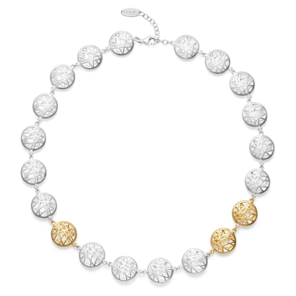 Sterling sølv collier "50 Years" delvis fg, børstet 43+3cm