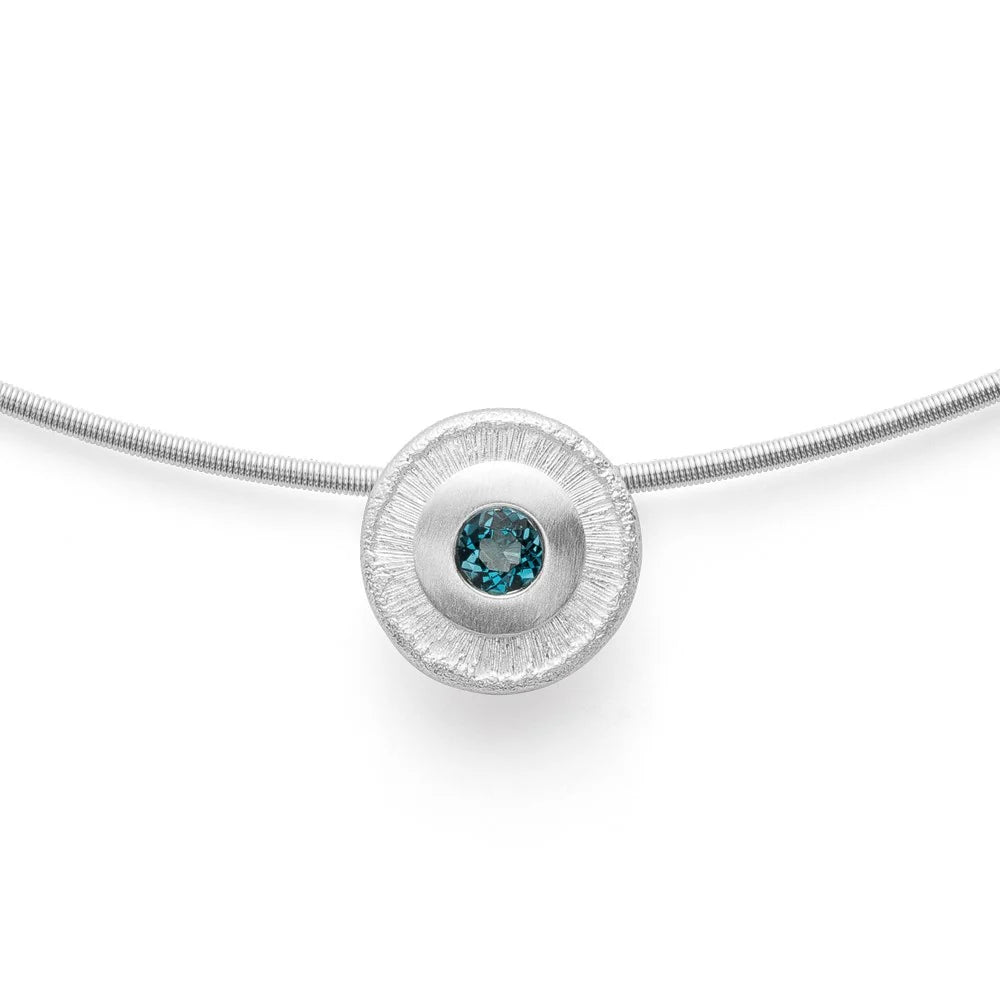 Sterling sølv Vedhæng mat, Topaz London Blue 0,29ct