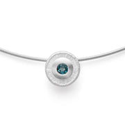Sterling sølv Vedhæng mat, Topaz London Blue 0,29ct
