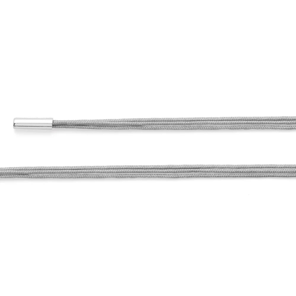 Nylonstrop 3-fold med Sterling endestykker grå, 100cm