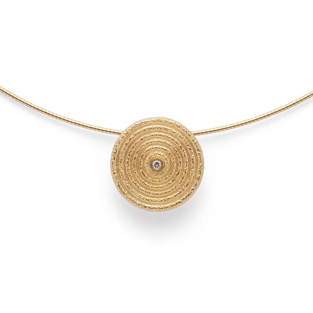 18 karat guld Vedhæng mat/børstet, 0,02ct W-SI