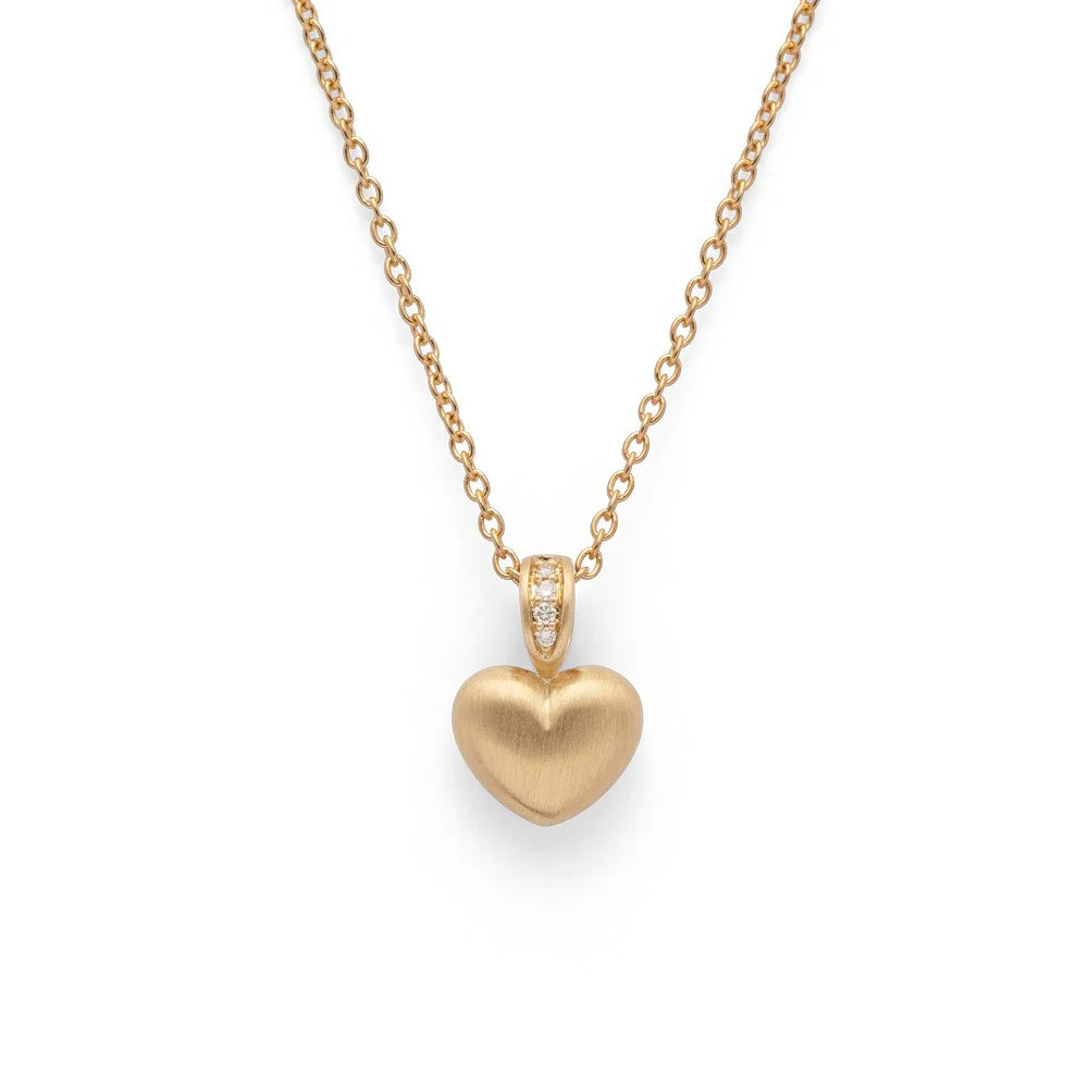 18 karat guld Vedhæng mat br 0,014ct W-SI