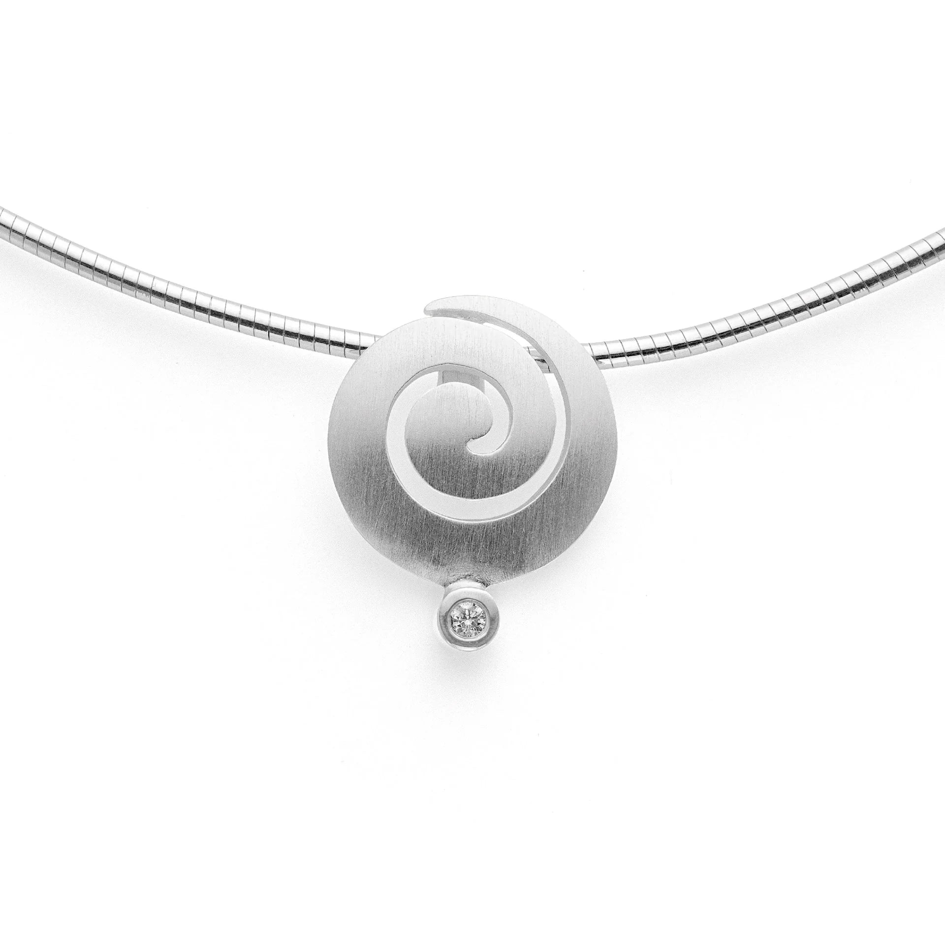 Sterling sølv Vedhæng mat/blank, brillant 0,03ct