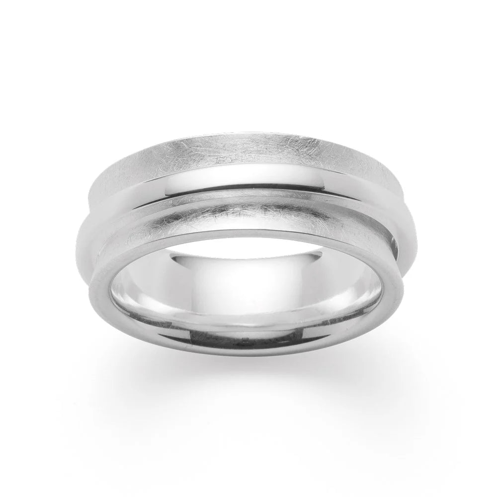 Sterling sølv Ringbørstet/blank