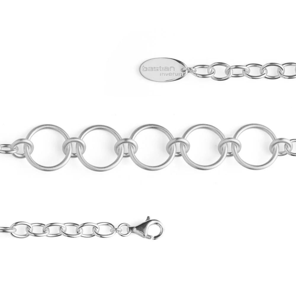 Sterling sølv armbånd mat/blank, 19cm