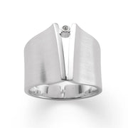 Sterling sølv Ring mat/blank, 0,02ct W-SI