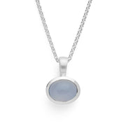 Sterling sølv Vedhæng mat/blank, chelcedon 1,72ct