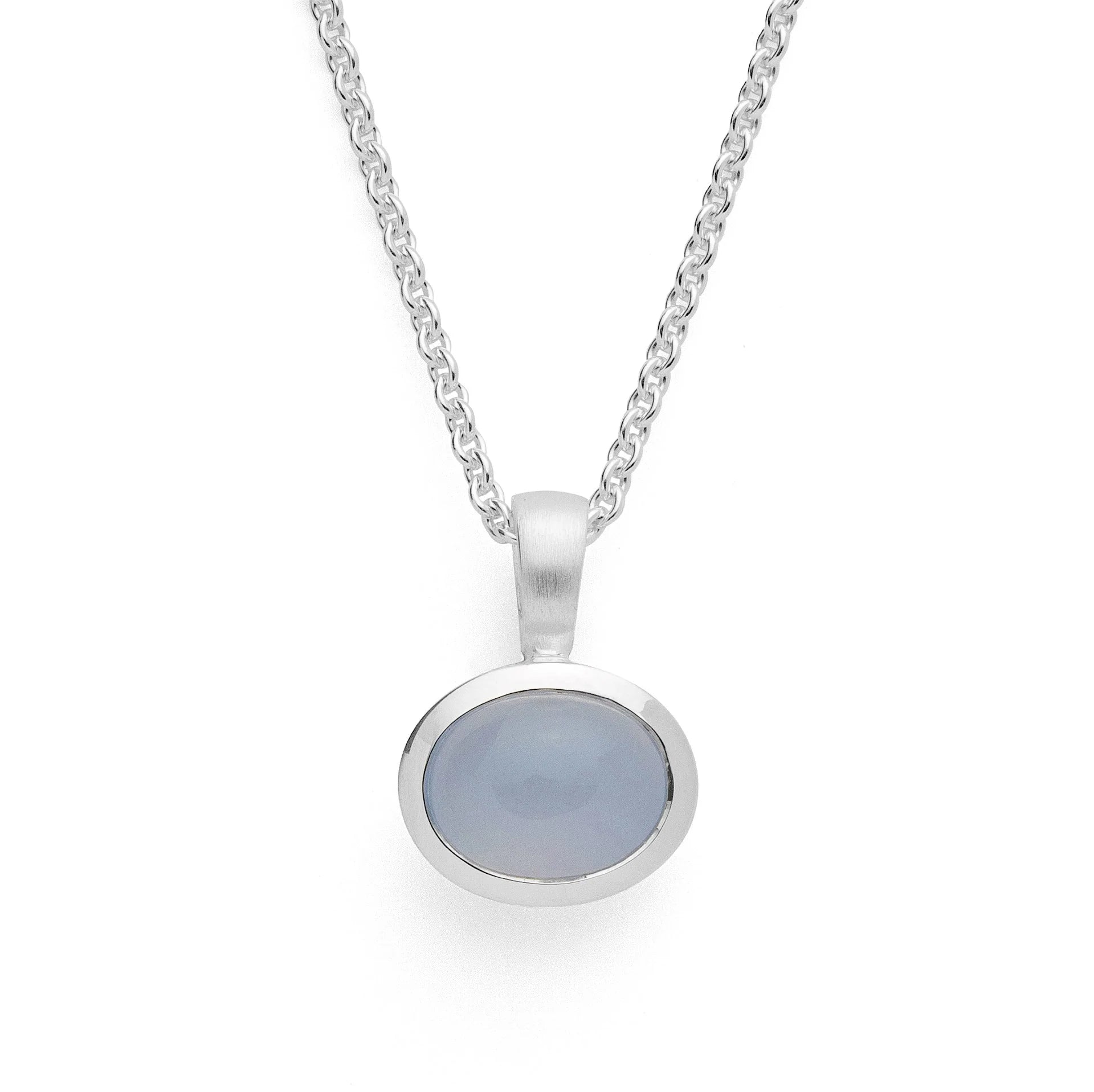 Sterling sølv Vedhæng mat/blank, chelcedon 1,72ct
