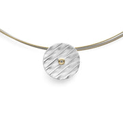 Sterling sølv Vedhæng, fg tekstureret/blank, 0,015ct