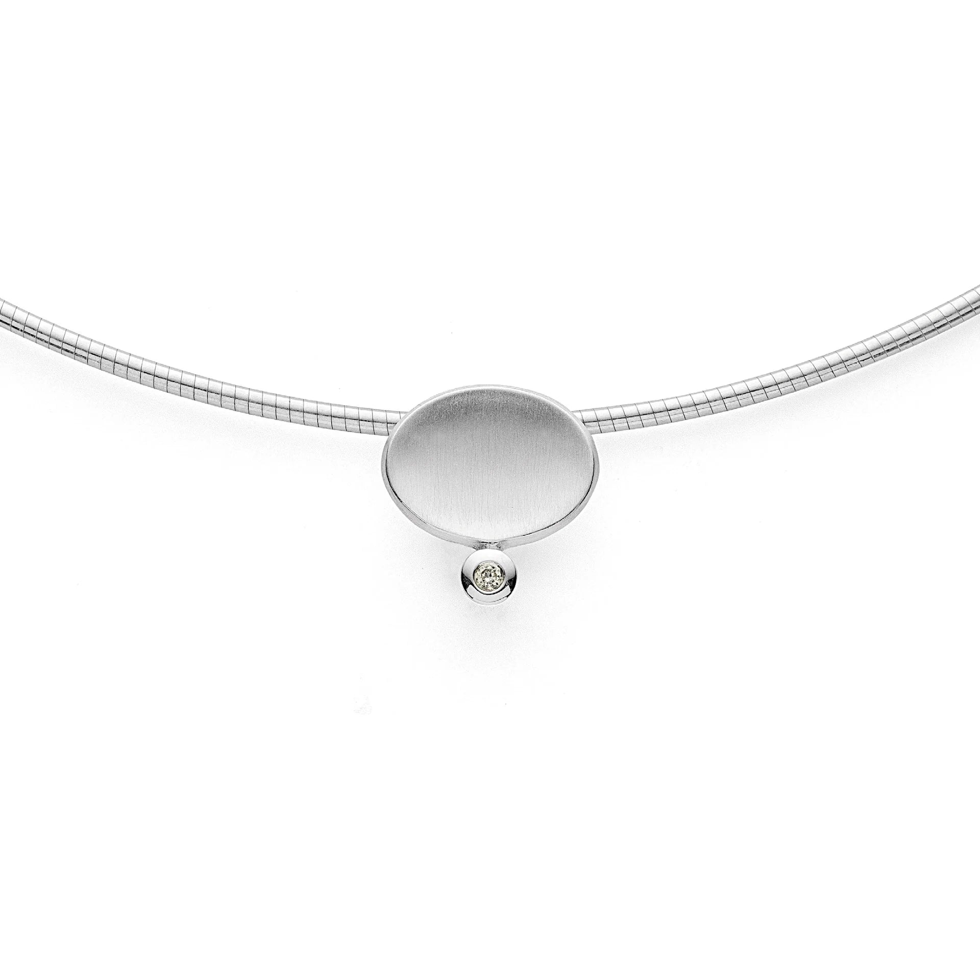 Sterling sølv Vedhæng mat/blank, brillant 0,015ct W-SI